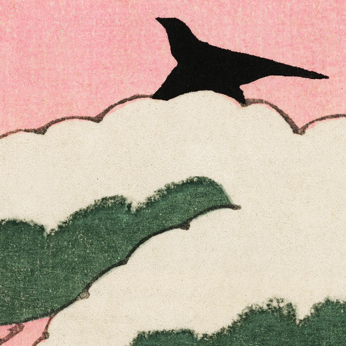 Pink Sky and Birds by Watanabe Seitei