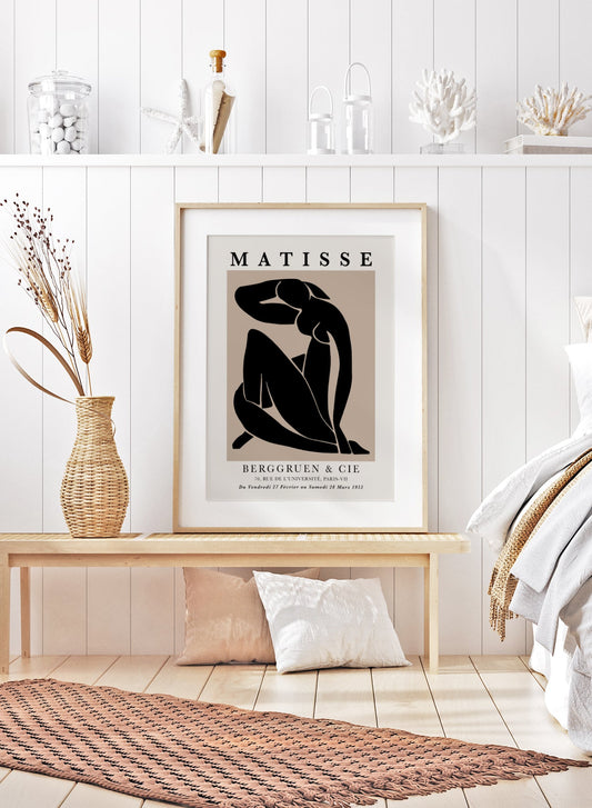 Henri Matisse Exhibition Poster, Featuring Blue Nude II (reimagined in black)