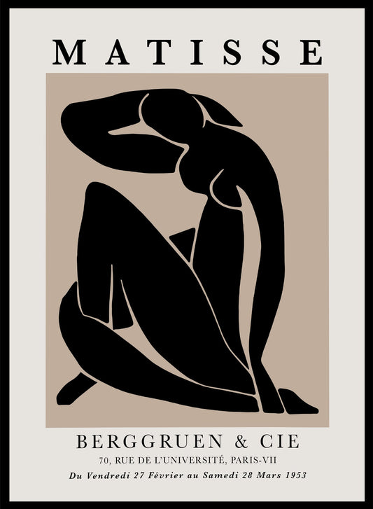 Henri Matisse Exhibition Poster, Featuring Blue Nude II (reimagined in black)