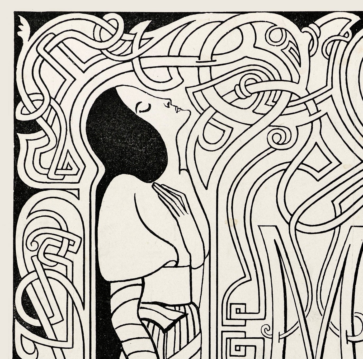 Metamorfoze Black and White Vintage Poster by Jan Toorop