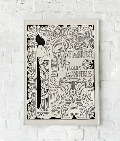 Metamorfoze Black and White Vintage Poster by Jan Toorop