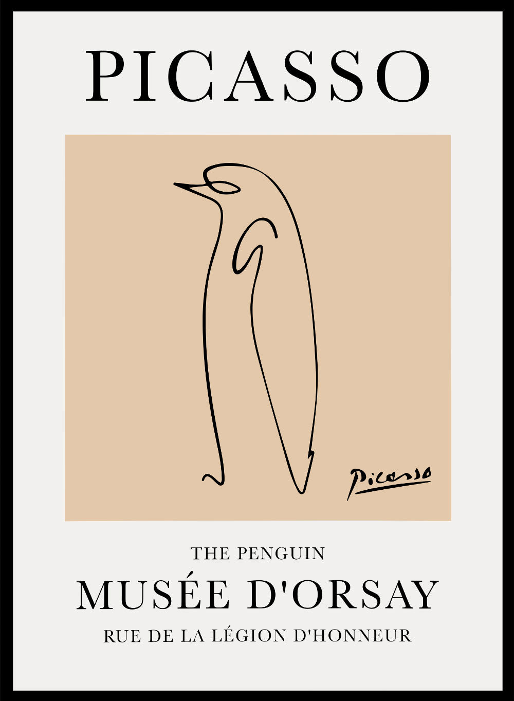 The Penguin Line Drawing by Pablo Picasso Print