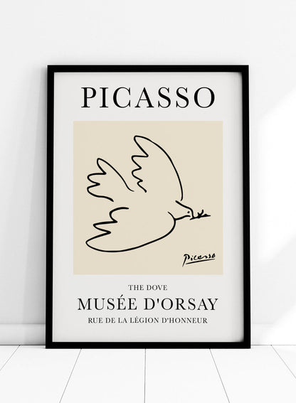 Dove of Peace by Pablo Picasso, Exhibition Poster Print, Yellow