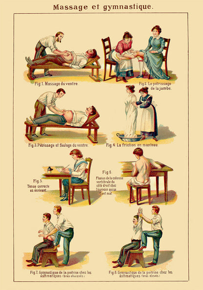 Natural Healing French Exercises Set of 3 Prints