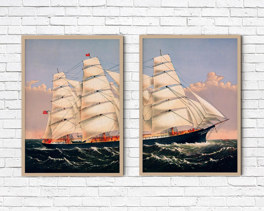 The Clipper Ship Diptych - set of 2 prints