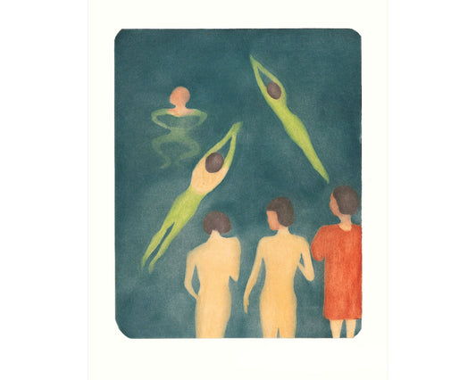 Vintage swimming fine art | Boys bathing | Edvard Munch | Cabin, lake, bathroom wall décor | Modern vintage | Eco-friendly gift