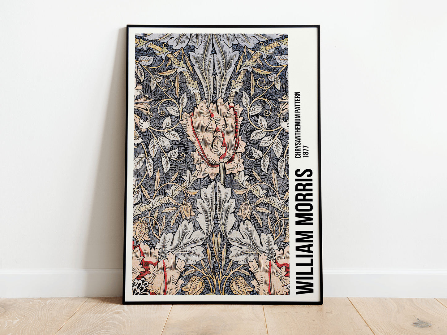 William Morris Exhibition Poster, William Morris Print, Art Nouveau, Honeysuckle Pattern, Fabric Textured Background, Home Decor, Victorian