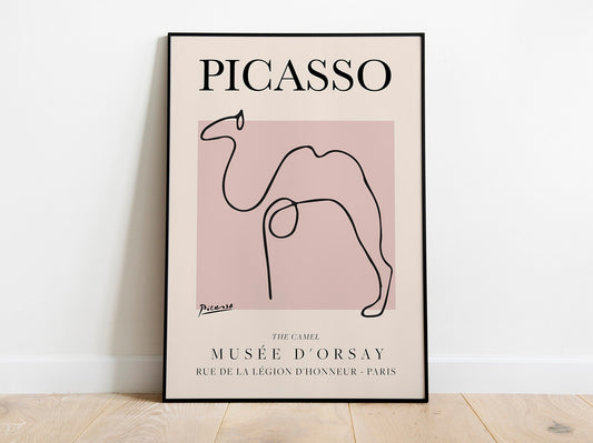 Picasso - Camel, Exhibition Vintage Line Art Poster, Minimalist Line Drawing, Ideal Home Decor or Gift Print