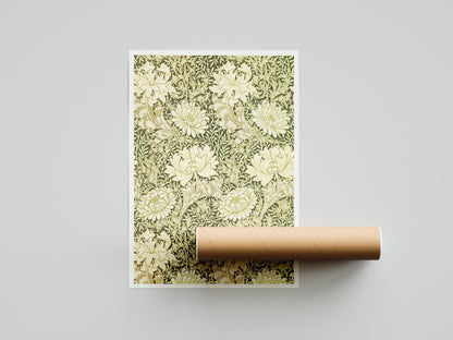 William Morris - Chrysanthemum Flower Pattern Exhibition Poster Print, Art Nouveau, Wall Art, Home Decor