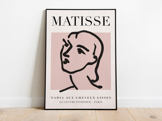 Henri Matisse - Nadia, Exhibition Vintage Line Art Poster, Minimalist Line Drawing Wall Art, Ideal Home Decor or Gift Print