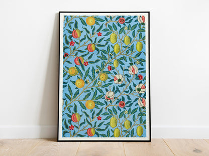William Morris Exhibition Poster, Four Fruits Pattern, Art Nouveau, Wallpaper, Pomegranate Pattern, Home Decor, Wall Art