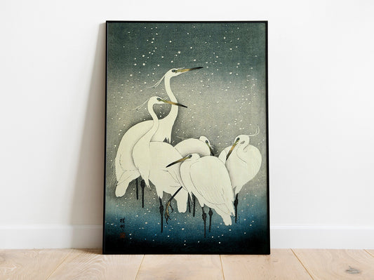 Ohara Koson - Group of Egrets Japanese Art Print Home Décor Wall Art